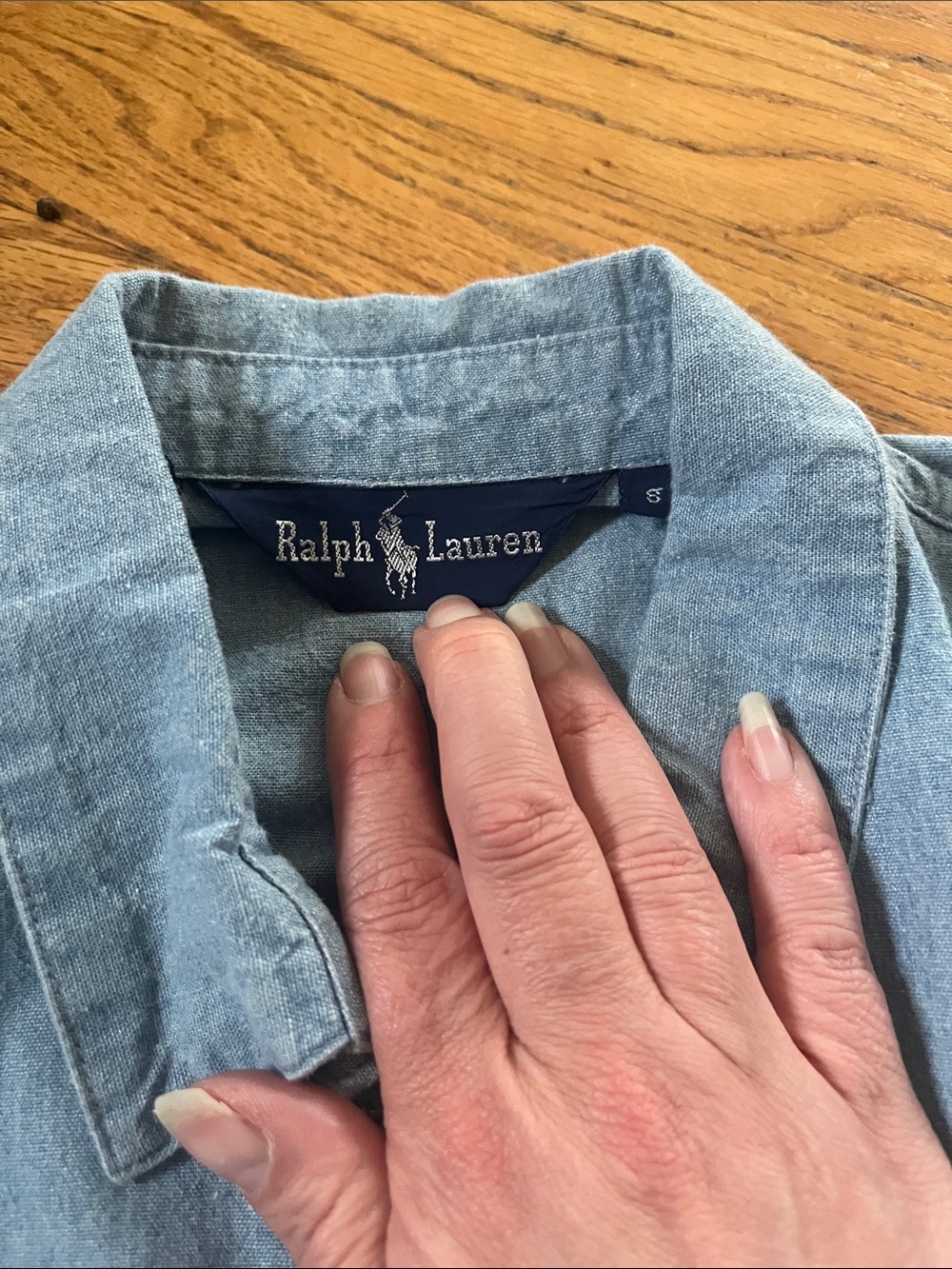 Ralph Lauren Light Blue Denim Zip Jacket vintage small chambray new - Picture 4 of 5